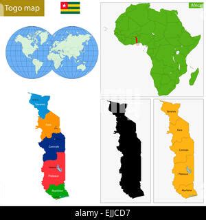 Africa Occidentale Regione Mappa Politico Area Con Capitelli E