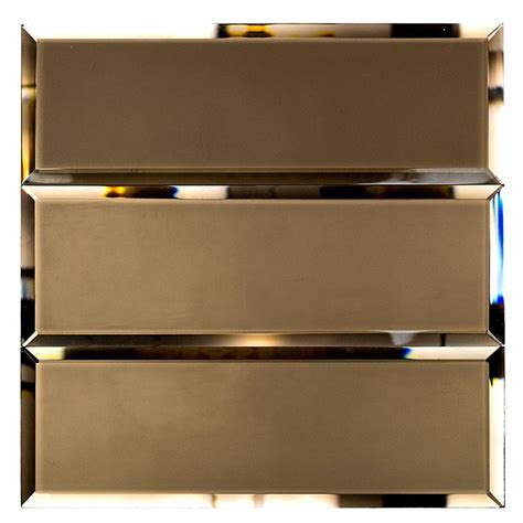 Bronze Beveled X Metallic Mirror Subway Tile Mirrored Subway Tile