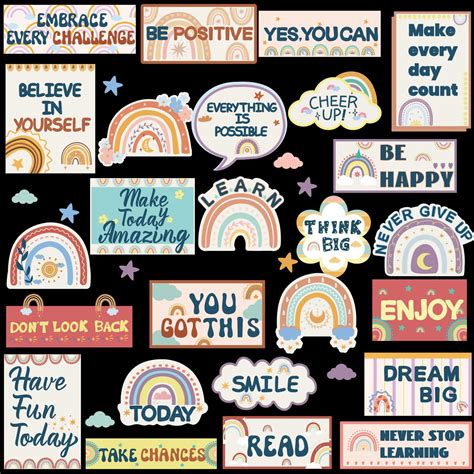 Buy 34 Pcs Boho Rainbow Classroom Bulletin Board Set Inspiration