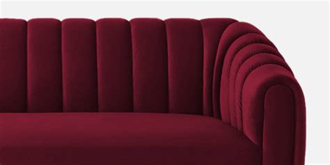 Rosa Fabric Sofa (Maroon) - Urban Ladder