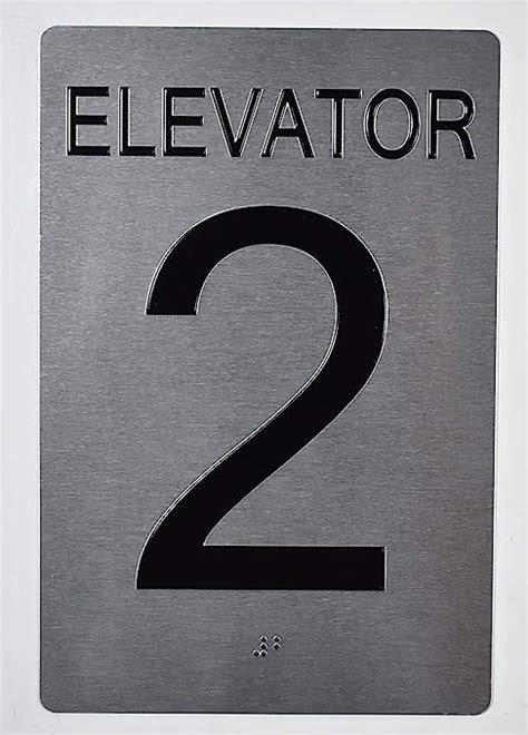 Elevator Sign Silver Tactile Touch Braille Sign Aluminium