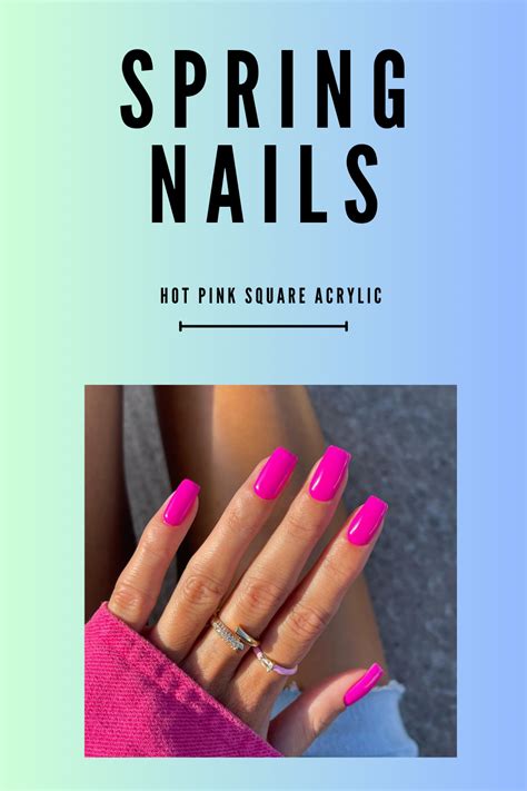 Hot Pink Press On Nails Medium Length Xcreando Square Fake Nails Kit Acrylic Set Summer Nails