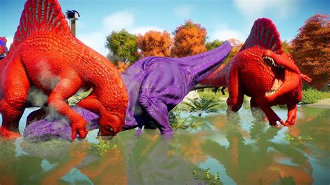 Red Spino Vs T Rex Color Pack Vs Spiderman Indominus Battle Royale