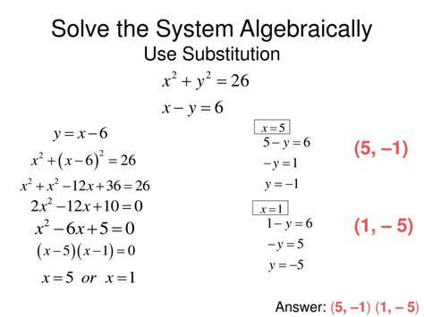 System Of Equations Quadratic And Linear