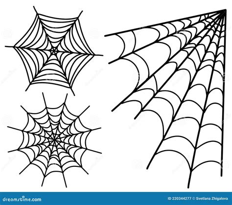 Halloween Spider Web Silhouette Set, Spider Collection Stock Vector ...