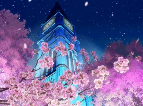 cherry blossom anime gif | WiffleGif