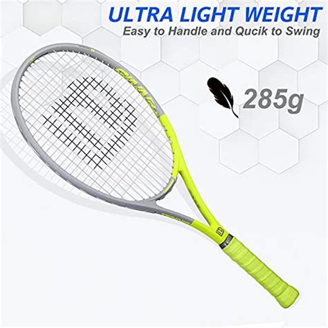 LUNNADE Adults Tennis Racket 27 Inch Shockproof Carbon Fiber Tennis