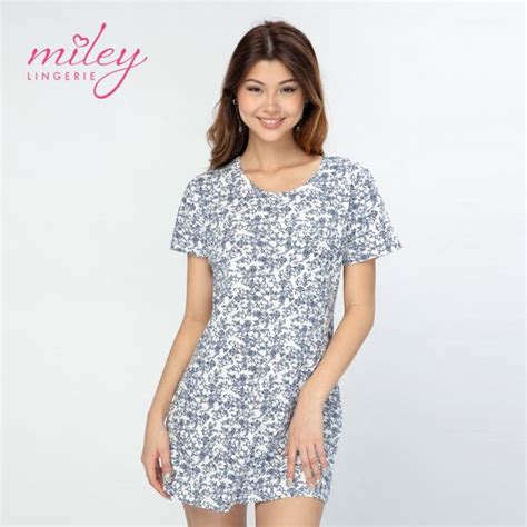 Đầm Ngủ Nữ Cotton Ngắn Hoa Văn Miley Lingerie DCP0601 GOSUMO VN