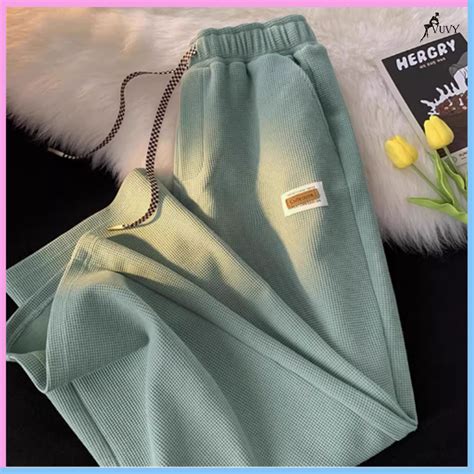 Quần Ống Rộng Tổ Ong Unisex Hot Tren 2023 Cạp Cao Lưng Thun Dây Rút Phối Chữ MA98 Shopee Việt Nam