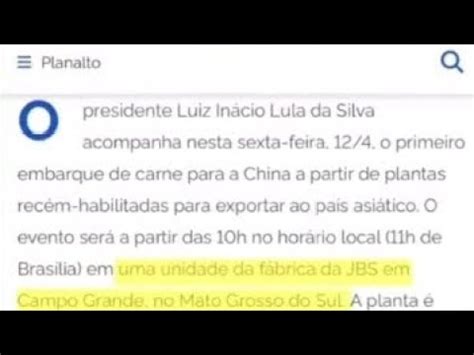 Lula Brinca Visita A Ms E Diz Que Vai Colocar Nome Em Picanha