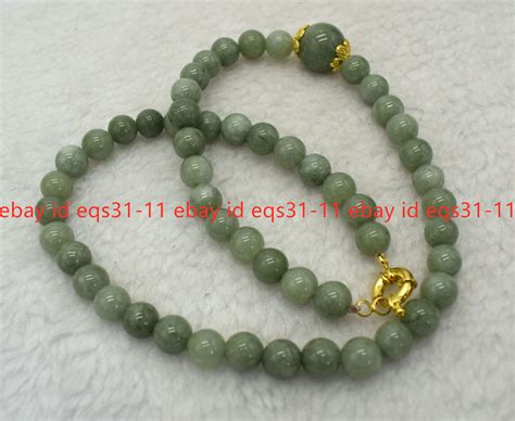 Mm Natural A Green Jade Gems Round Beads Necklace Bracelet