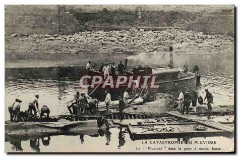 Carte Postale Ancienne Bateau Catastrophe Du Pluviose Le Plviose Dans