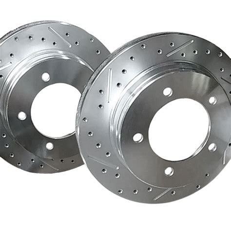 Front Disc Brake Rotors Slotted Driver Passenger Pair