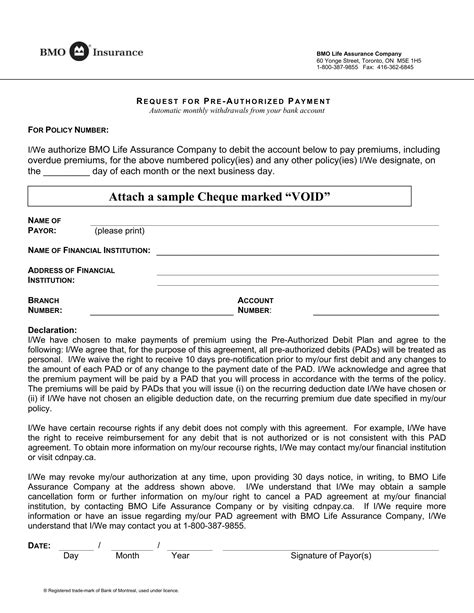 Bmo Authorization Form ≡ Fill Out Printable Pdf Forms Online