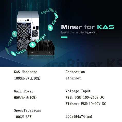 High Hashrate Iceriver Ks T Kaspa Miner Air Cooling Type Ethernet