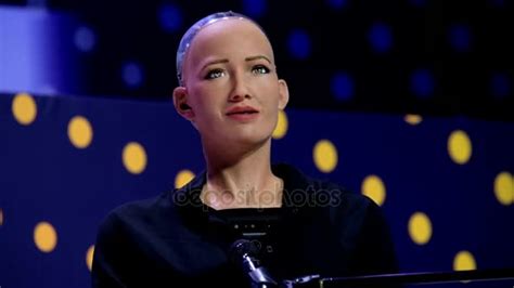 Sophia Humanoid Robot At Open Innovations Conference At Skolokovo