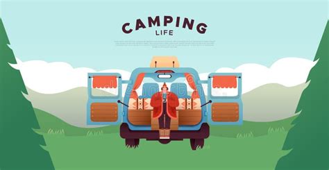 Rv Camping People Stock Illustrations 232 Rv Camping People Stock