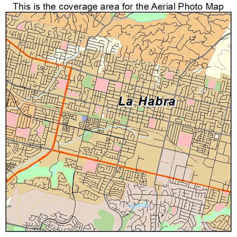 Aerial Photography Map of La Habra, CA California