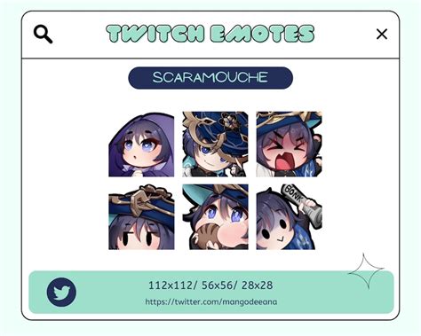 Genshin Impact Wanderer Scaramouche Emotes Set Of 6 Etsy