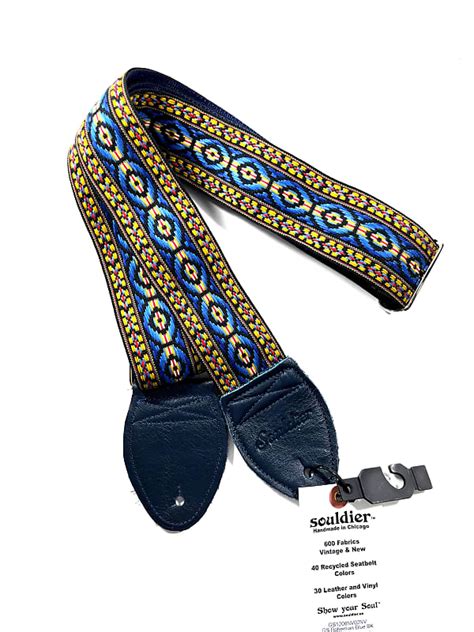 Souldier Guitar Strap Soldier Bohemian Blue Handmade Reverb