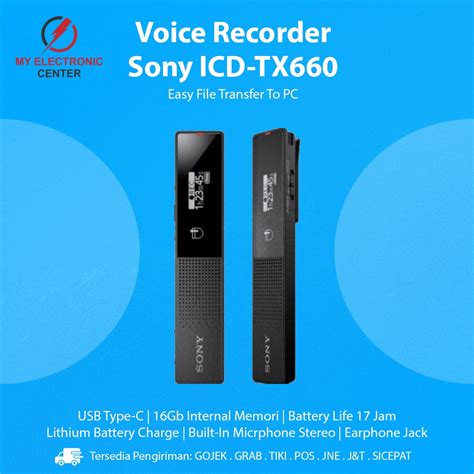 Jual Digital Voice Recorder Sony Icd Tx Alat Rekam Perekam Merekam