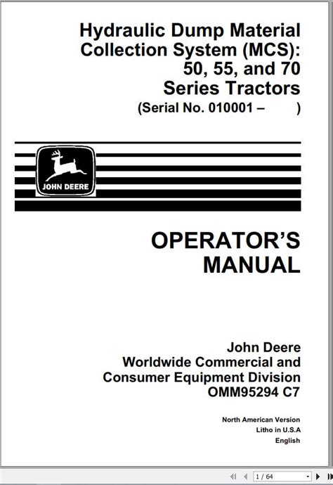 John Deere Sn Operator Manual Omm C Pdf