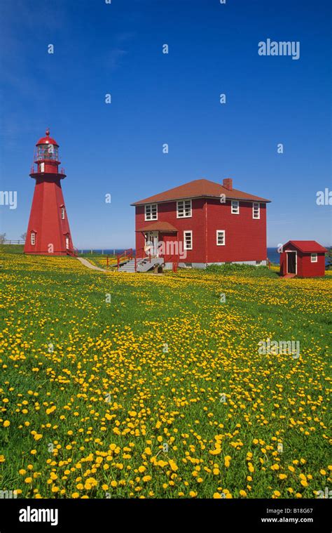 Lighthouse, La Matre, Gaspe Peninsula, Quebec, Canada Stock Photo - Alamy