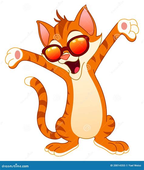 Happy Cat Wearing Sunglasses Stock Vector - Illustration of design ...