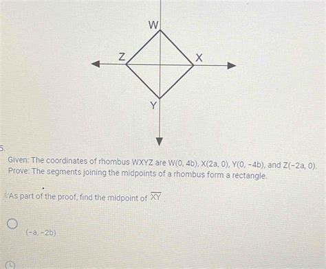 Solved 5 Given The Coordinate And Z 2a 0 Prove The Segments