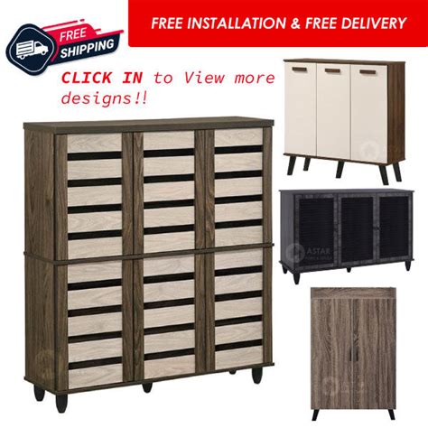 Furniture Amart Wooden 2 Door Shoe Cabinet 3 Door 4 Door Shoe Rack