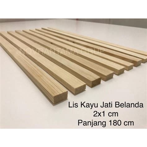 Jual Lis Kayu Pinus Jati Belanda X Cm Panjang Cm X Cm Shopee