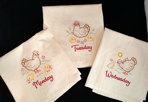 Days Of The Week Tea Towels Dish Towels Flour Sack Towels Etsy