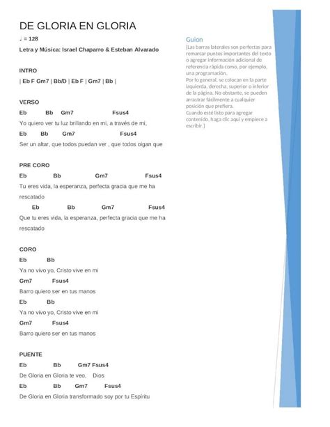 Docx De Gloria En Gloria Acordes Originales Dokumen Tips