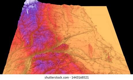 Colourful Topographic Map Chicago Illinois 3d Stock Illustration ...