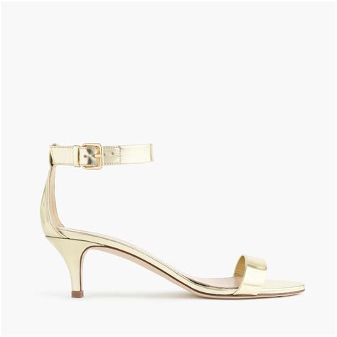 Lyst J Crew Mirror Metallic Kitten Heel Sandals In Metallic