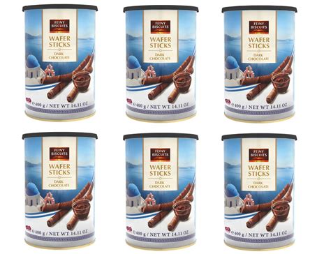 Buy 6X Feiny Biscuits Wafer Sticks Dark Chocolate Wafer Rolls with a ...