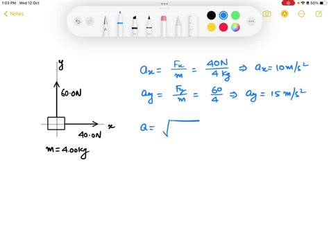 Solved Only Two Forces Act On An Object Mass Kg As In The