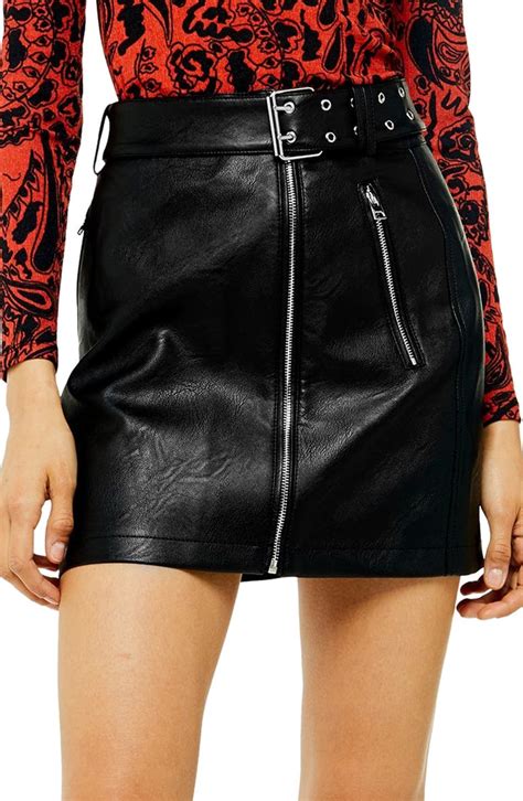 Topshop Hardware Faux Leather Miniskirt Regular And Petite Nordstrom