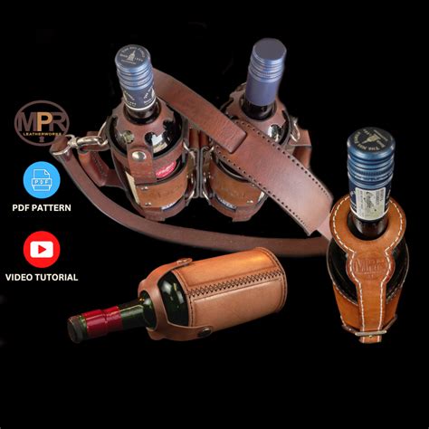 Combo Leather Wine Bottle Holders MPR Leatherworks