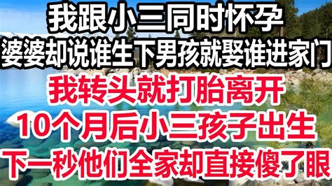 我跟小三同时怀孕，婆婆却说谁生下男孩就娶谁进家门，我转头就打胎离开，10个月后小三孩子出生，下一秒他们全家却直接傻了眼！ Youtube