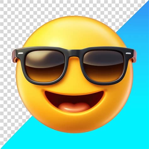 Premium Psd Emoji Of A Smiling Face With Sunglasses