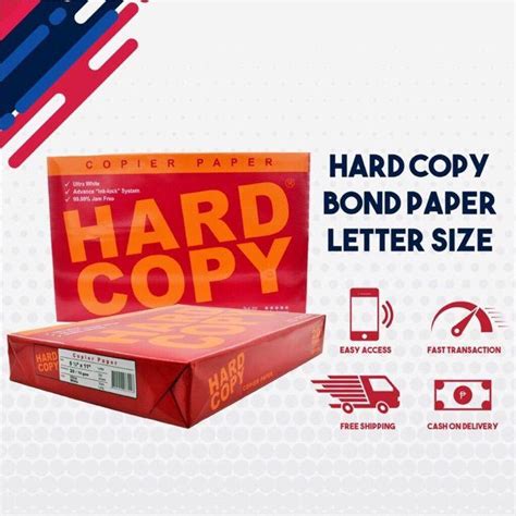 Hard Copy Bond Paper Short A4 Long Sizes 500pcs 1 Ream Shopee