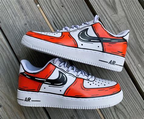 Cartoon Custom Nike Air Force 1 Etsy Nike Air Force 1 Custom Custom Sneakers Diy Custom