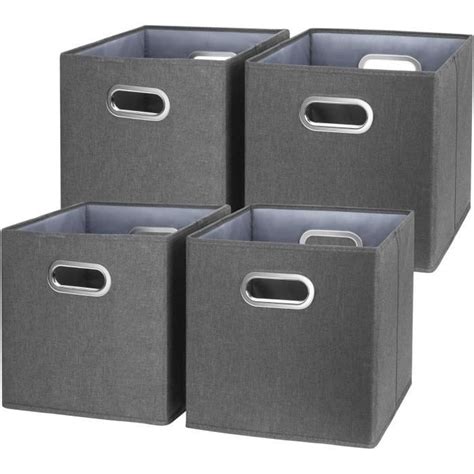 Cubes De Rangement Pliables En Tissu Avec Illets Ovales Lot De