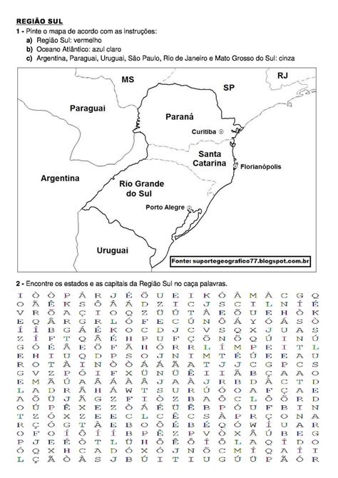 Atividades Sobre A Regi O Sul Revoeduca