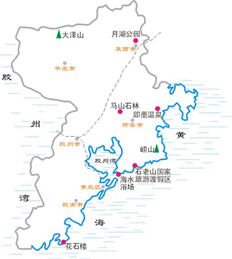 青岛十大景点分布图 青岛旅游地图景点地图 青岛景点线路图 第2页 大山谷图库