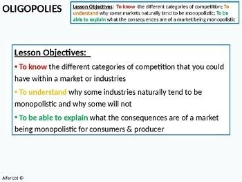 Economics: Lesson 40 - Oligopolies / Oligopoly (Cartels) | TpT