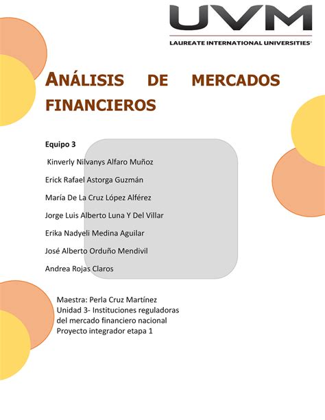 Actividad 6 Análisis de Mercados Financieros Equipo ANÁLISIS DE