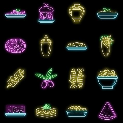 Premium Vector Greek Cuisine Food Icons Set Outline Set Of Greek