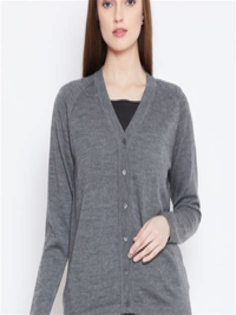 Buy Monte Carlo Women Grey Solid Woollen Cardigan - Sweaters for Women ...